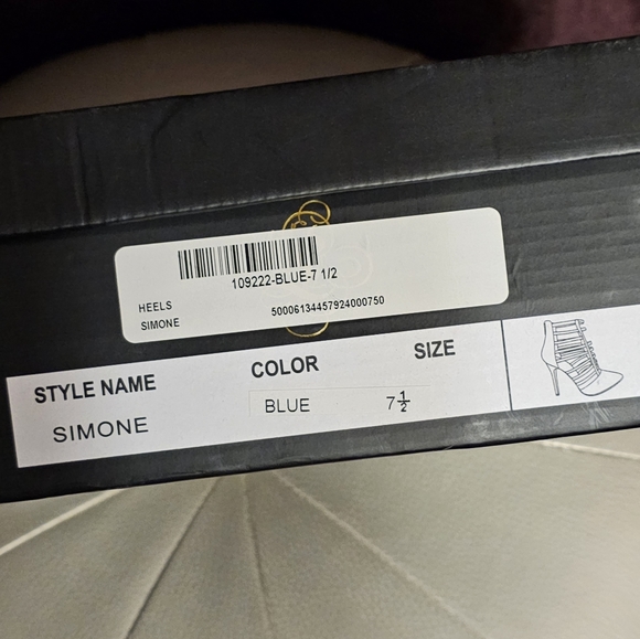 MISS L BY LILIANA HEELS BLUE SIZE 71/2 PRE-OWNED - Picture 8 of 11